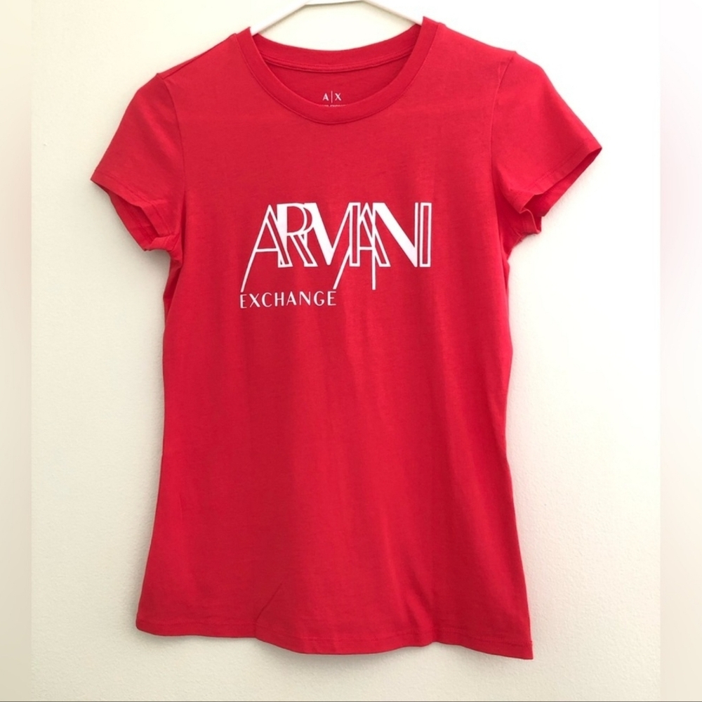 Armani Exchange ✨️ Red Cotton Women's T-Shirt Size S